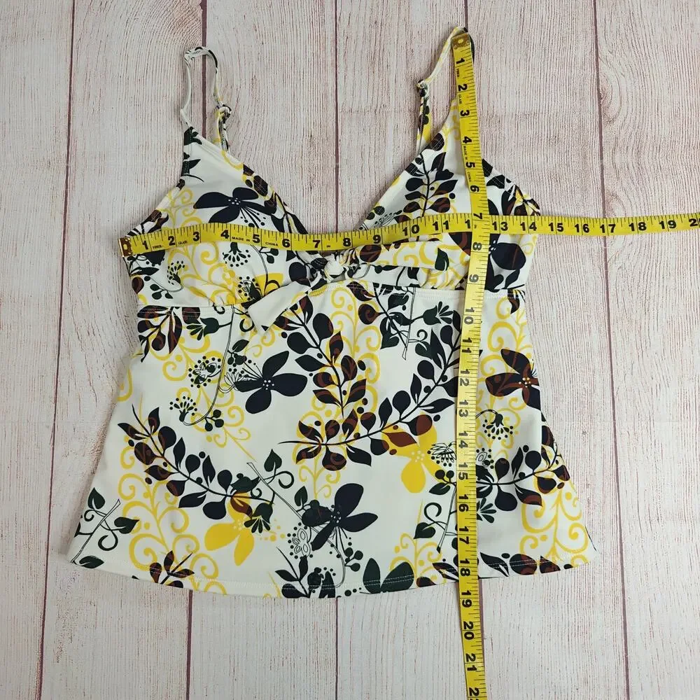 Vintage Y2K Merona floral tankini swim top sz M